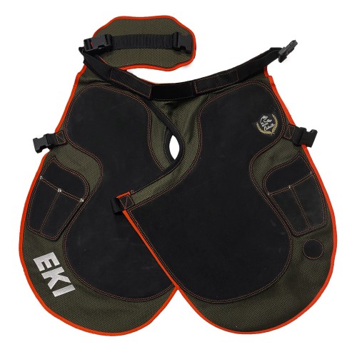 DELANTAL EKI FIBRA VERDE CON NARANJA