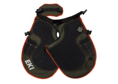 DELANTAL EKI FIBRA VERDE CON NARANJA