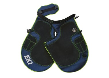 DELANTAL EKI FIBRA AZUL CON VERDE