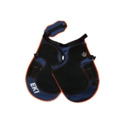 DELANTAL EKI FIBRA AZUL CON NARANJA