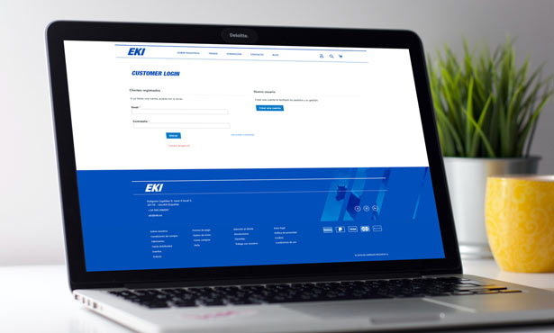 Web de EKI herrajes con el Login